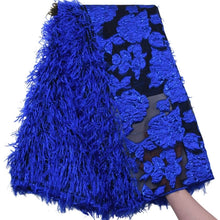 Lade das Bild in den Galerie-Viewer, Fluff Metal Wire Embroidered 3D Lace 17896-Royal Blue 
