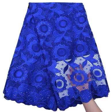 Sunflower Pattern Guipure Cord Lace 17968-Royal Blue