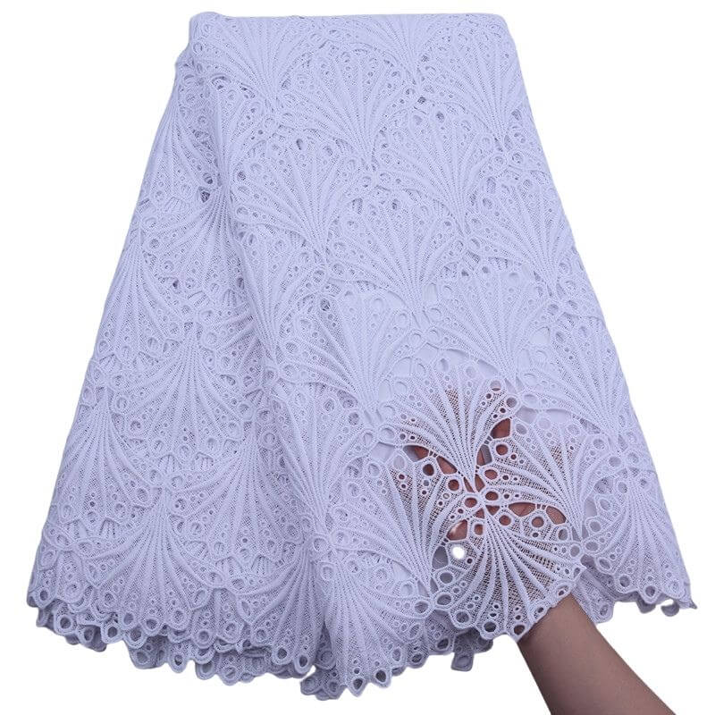 Shell Pattern African Guipure Lace 17991white