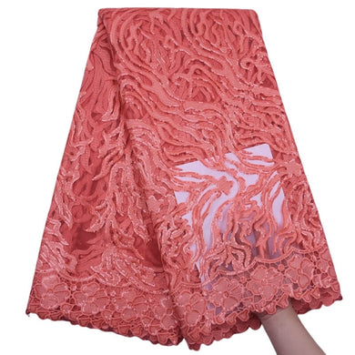 Sequins on Tulle Lace Fabric 18162-Light Coral