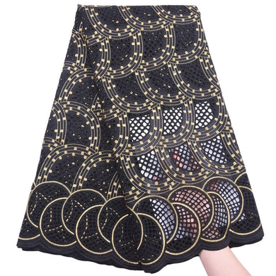 Arc Shaped Swiss Voile Fabric 18428-Black
