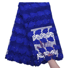 Load image into Gallery viewer, Banana Shaped Rhinestone Guipure Lace 18445-royal blue
