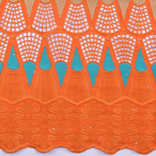Lade das Bild in den Galerie-Viewer, Orange African 100% Cotton Lace 191812-2
