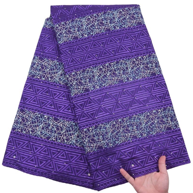 Purple Embroidery Swiss Lace 