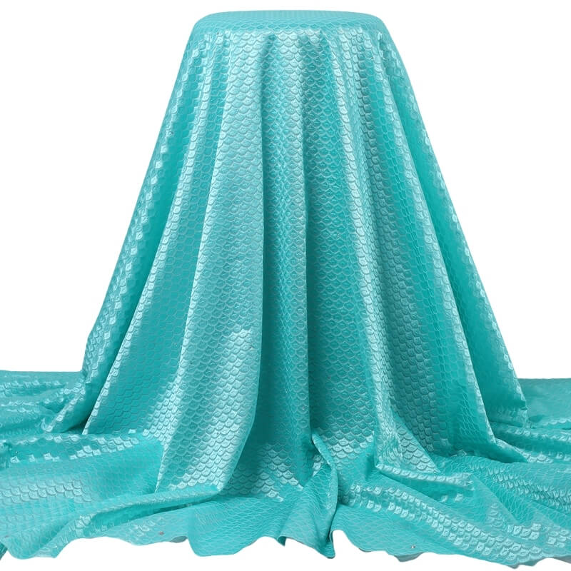 Turquoise Squama Texture Swiss Lace 21994