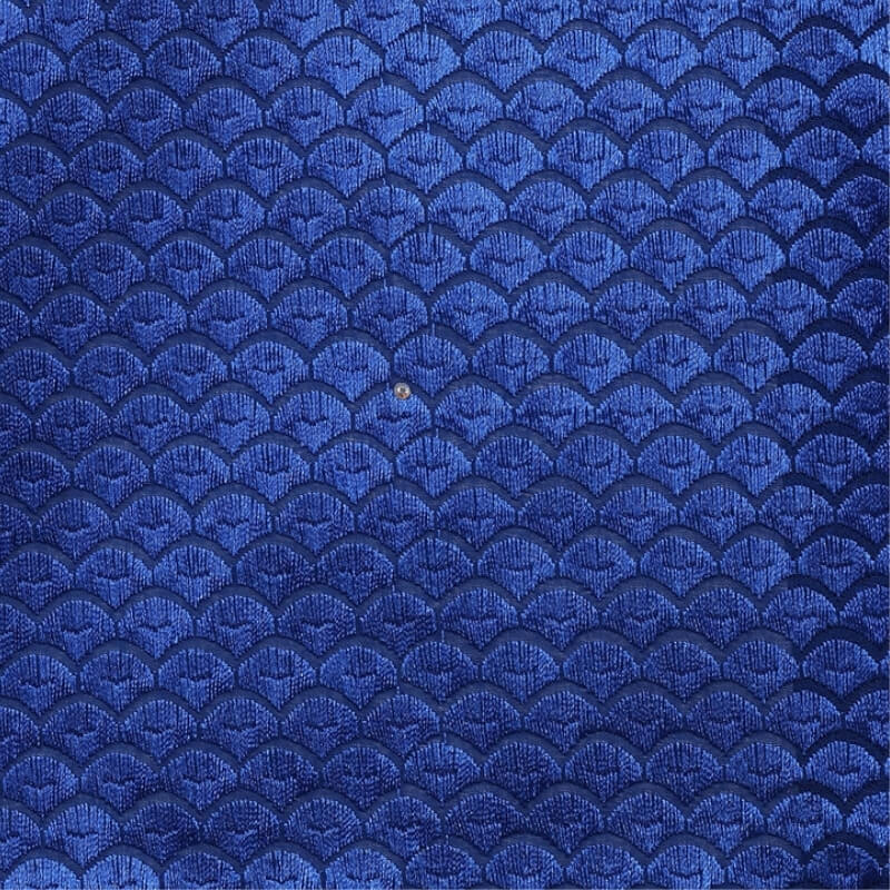 Royal Blue Squama Texture Swiss Lace
