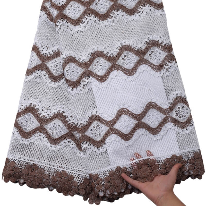 Brown Floral Guipure Lace