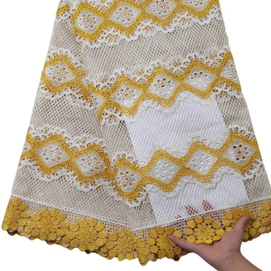 Yellow Floral Guipure Lace 