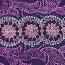 Load image into Gallery viewer, Dark Purple Embroidery Swiss Voile Cotton Fabric 22132-
